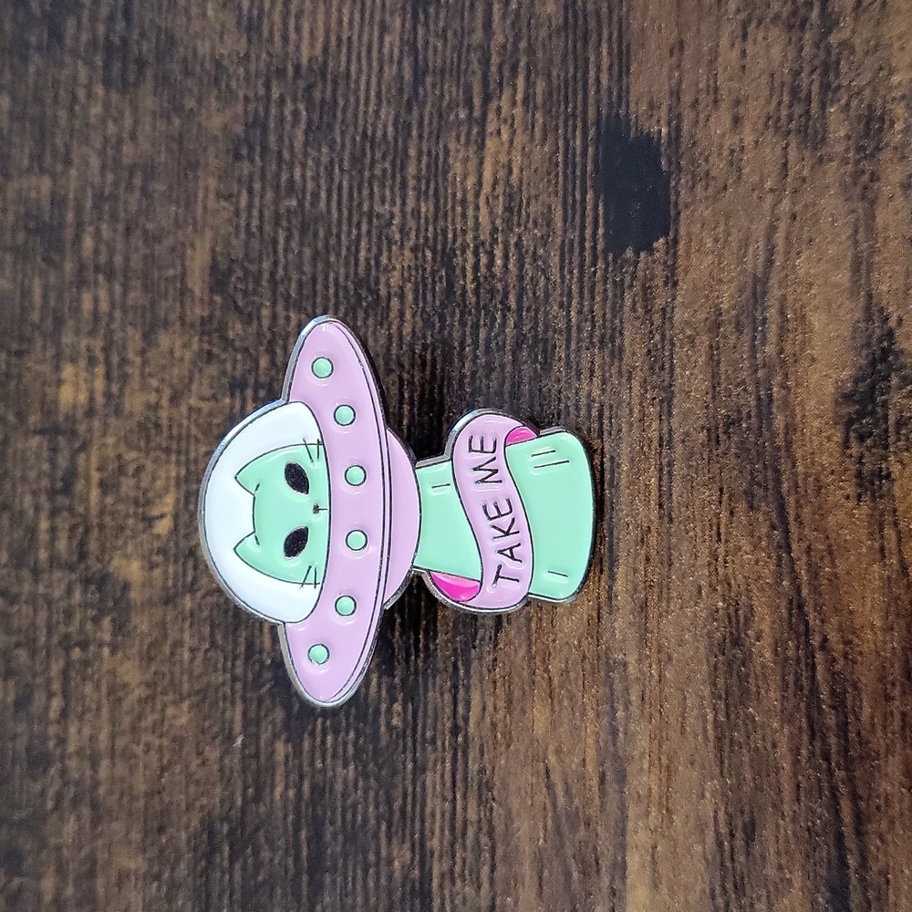 Cat Spaceship Enamel Pin